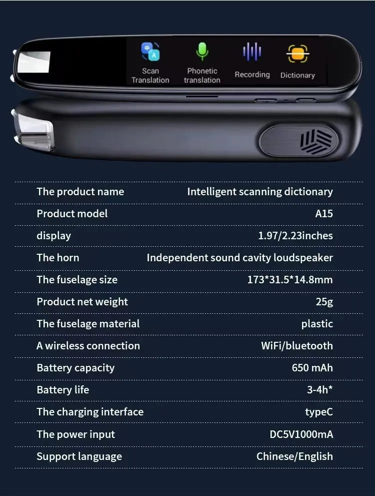 Multi-Language Translation Scanning Pen