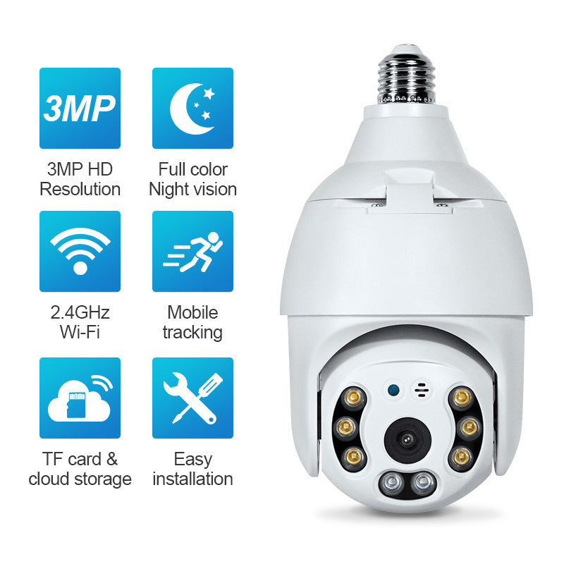 Tuya Smart Wide Voltage 110V-220V Wifi Ball Machine Lampe d'intérieur Caméra de surveillance de tête