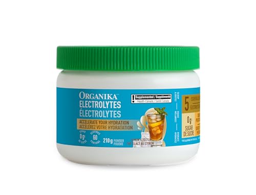 Poudre d'électrolytes Organika - Sachets de limonade rose - Hydratation sans sucre à emporter et réapprovisionnement en électrolytes avec prébiotiques et vitamine C 3,5 g x 20 ct 