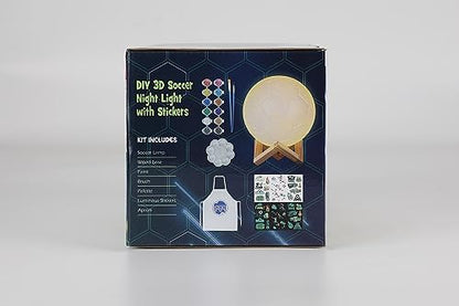 Paint Your Own Moon Lamp Kit, DIY 3D Moon Night Light with Space Figurines & Wooden Stand, Art Supplies Creativity Arts & Crafts Kit for Kids, Toys Girls Boy Birthday Christmas Gift Ages 3 4 5 6 7 8 9 10 11 12+