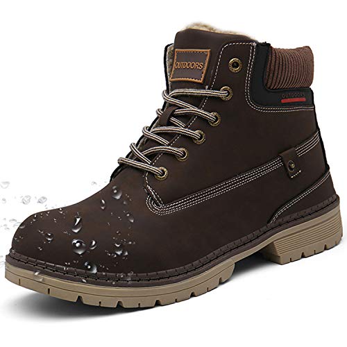 Bottes de neige chaudes doublées de fourrure pour hommes et femmes, bottines de randonnée, de trekking, d'escalade, à lacets, antidérapantes, imperméables, bottes de travail en plein air 