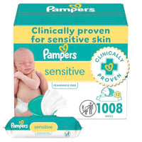 Pampers Baby Wipes Sensitive Perfume Free 12X Pop-Top Packs 1008 Count