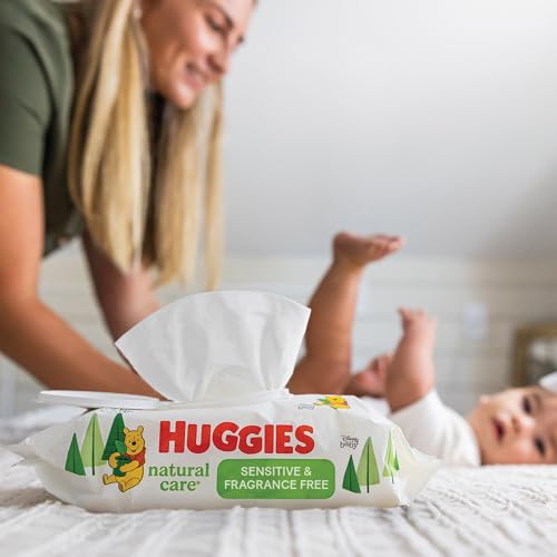 Huggies Natural Care Sensitive Baby Wipes, Unscented, Hypoallergenic, 99% Purified Water, 15 Flip-Top Packs (960 Wipes Total)