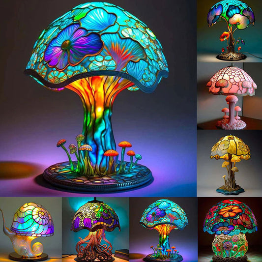 Magic Illusion Mushroom Lamp Decoration Decoration Decoration Home USB Connection Light Bulb Design Mushroom Dark Decoration