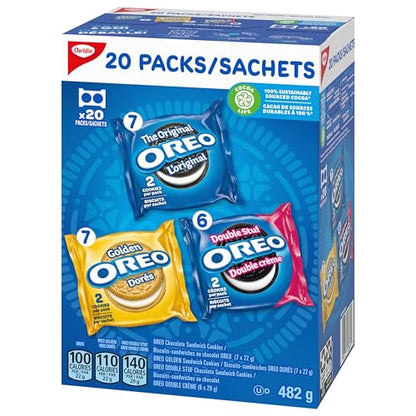 Biscuits sandwich au chocolat OREO, emballages de collations originaux, collations scolaires, 440 g 