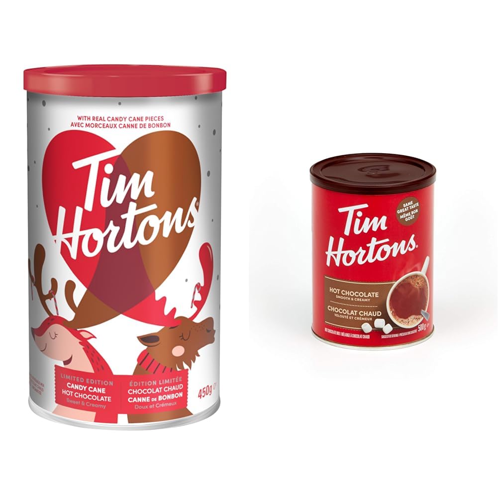 Mélange pour boisson au chocolat chaud à la canne à sucre de Tim Hortons, offre à durée limitée, canette de 450 g 