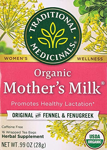 Traditional Medicinals - Tisane d'allaitement au lait maternel biologique (paquet de 1) - Soutient la production de lait maternel pour les mères qui allaitent - 16 sachets de thé au total 