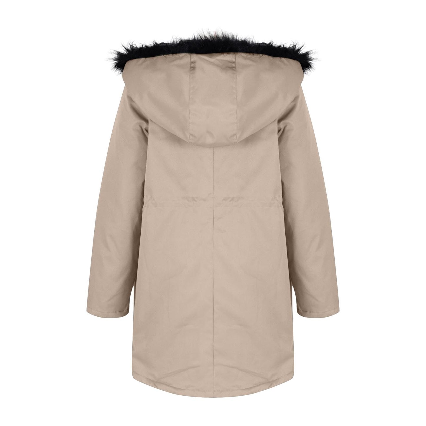 Abrigos de invierno para mujer, parkas con capucha de talla grande, chaquetas gruesas con forro de lana sintética, prendas de vestir exteriores informales con cremallera y bolsillos 