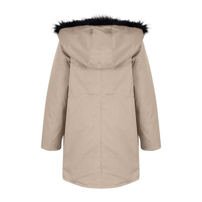 Abrigos de invierno para mujer, parkas con capucha de talla grande, chaquetas gruesas con forro de lana sintética, prendas de vestir exteriores informales con cremallera y bolsillos 