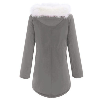 Abrigos de invierno para mujer, parkas con capucha de talla grande, chaquetas gruesas con forro de lana sintética, prendas de vestir exteriores informales con cremallera y bolsillos 