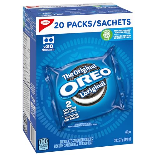 Biscuits sandwich au chocolat OREO, emballages de collations originaux, collations scolaires, 440 g 