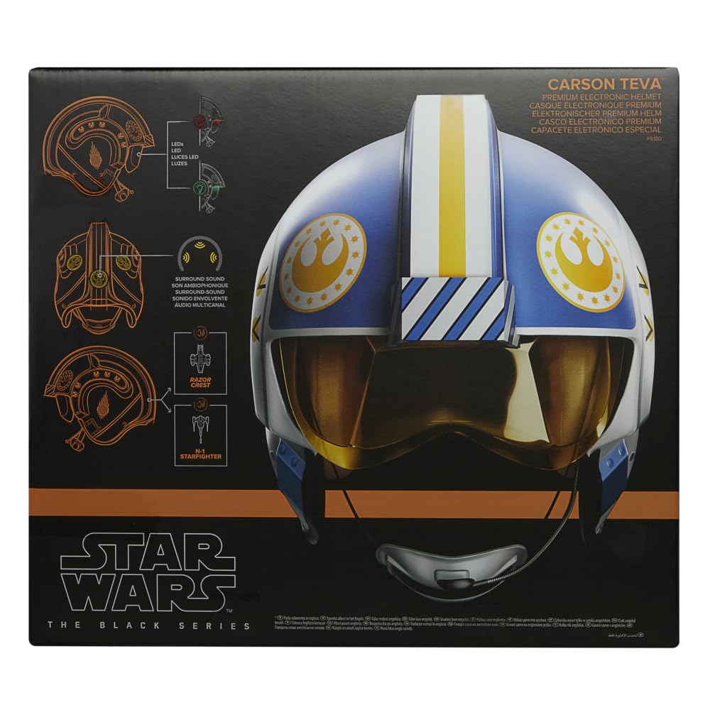 Star Wars The Black Series Carson Teva Premium Electronic Helmet with Advanced LED and Sound Effects, Ages 14 and Up