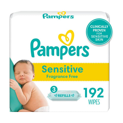 Pampers Baby Wipes Sensitive Perfume Free 12X Pop-Top Packs 1008 Count