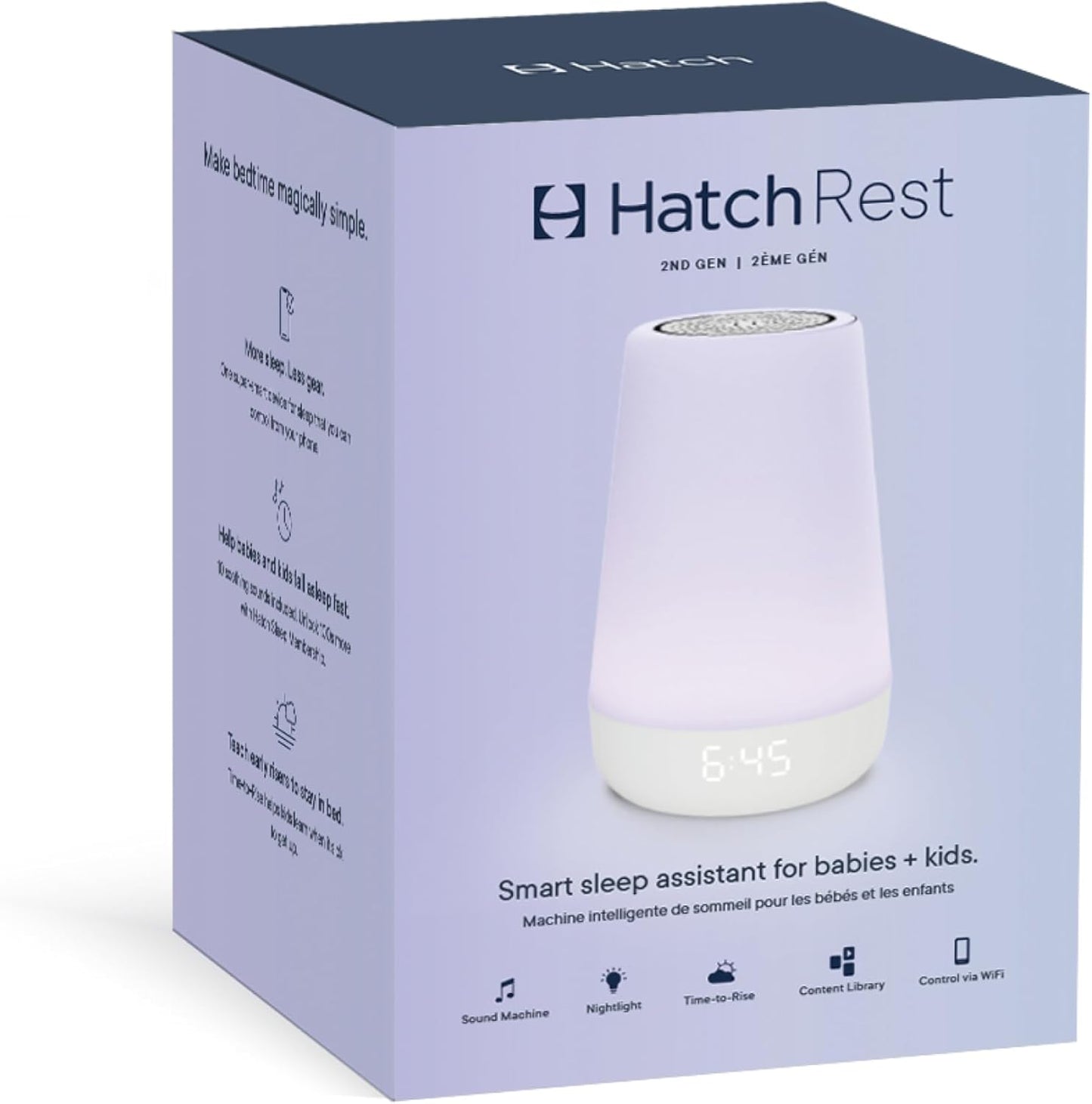 Hatch Rest Baby Sound Machine, Night Light | 2nd Gen | Registry Essential, Sleep Trainer, Routine Builder, Time-to-Rise Alarm Clock, White Noise Soother, Nursery Stories, Toddler Kids Bedroom (Wi-Fi)