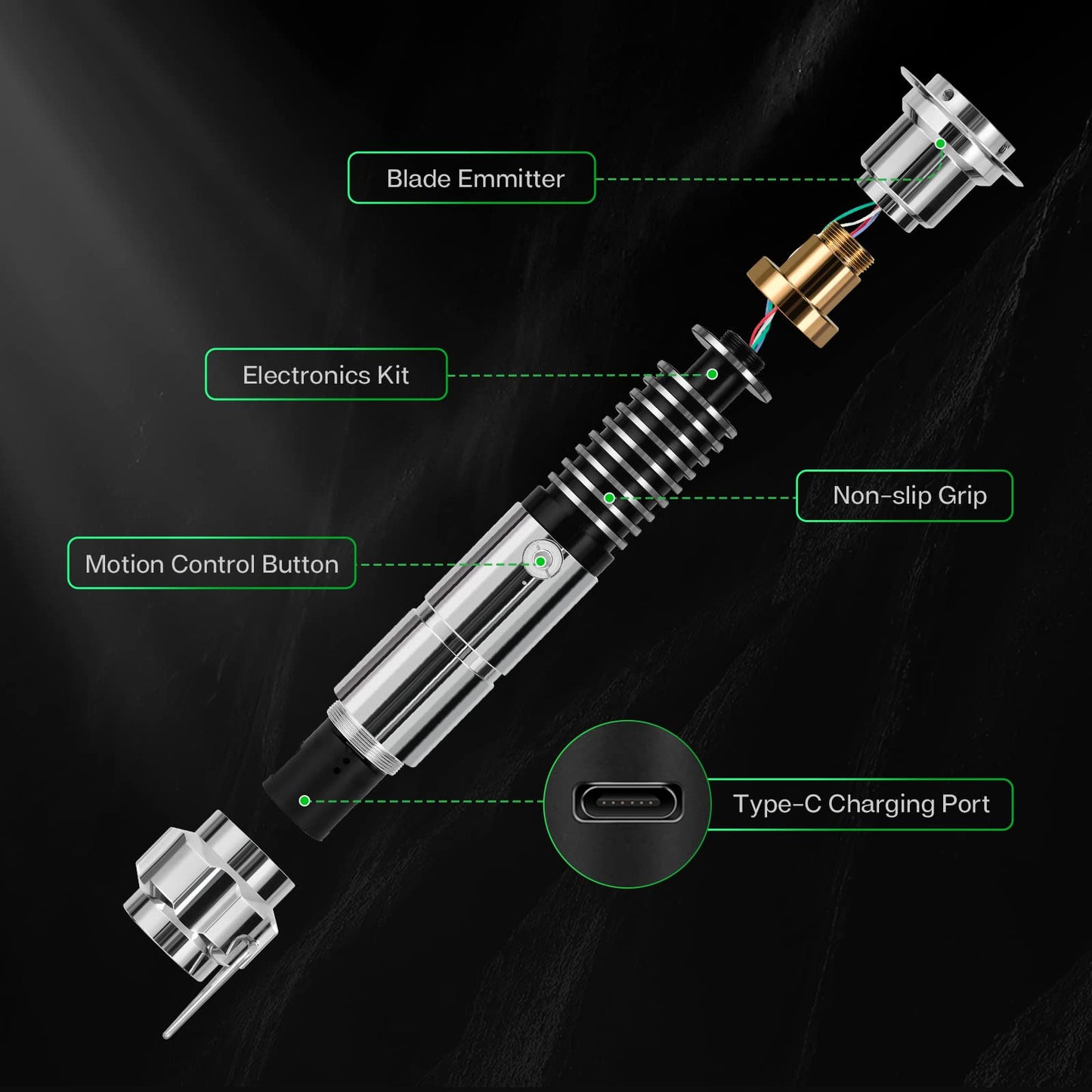 Sabre laser CVCBSER Smooth Swing Dueling, contrôle de mouvement, 12 polices sonores avec changement de couleur infini 16RGB, sabre laser à poignée en métal de qualité supérieure pour adultes et garçons, cadeau (polices RGB-X-12) 