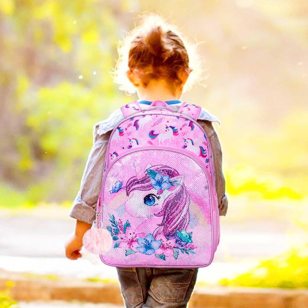 Lot de 3 sacs à dos à paillettes pour filles, sac à dos avec boîte à lunch, sac d'école maternelle pour enfants de 15 pouces pour élèves du primaire et du tout-petit - Koala vert 