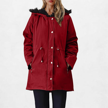 Abrigos de invierno para mujer, parkas con capucha de talla grande, chaquetas gruesas con forro de lana sintética, prendas de vestir exteriores informales con cremallera y bolsillos 