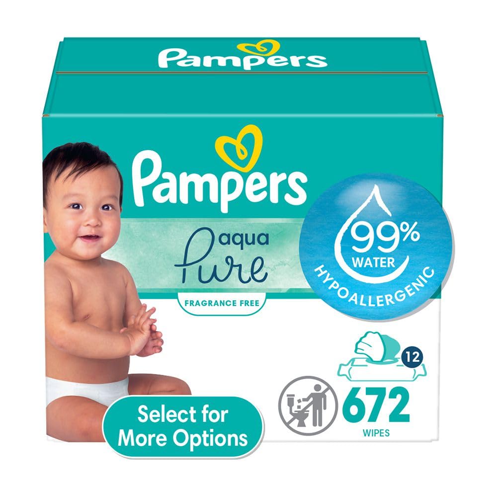 Pampers Aqua Pure Sensitive Baby Wipes 6X Pop-Top 336 Count