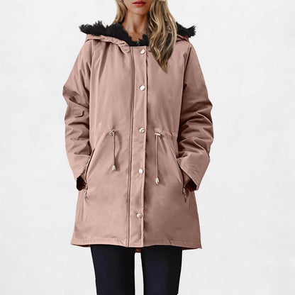 Abrigos de invierno para mujer, parkas con capucha de talla grande, chaquetas gruesas con forro de lana sintética, prendas de vestir exteriores informales con cremallera y bolsillos 