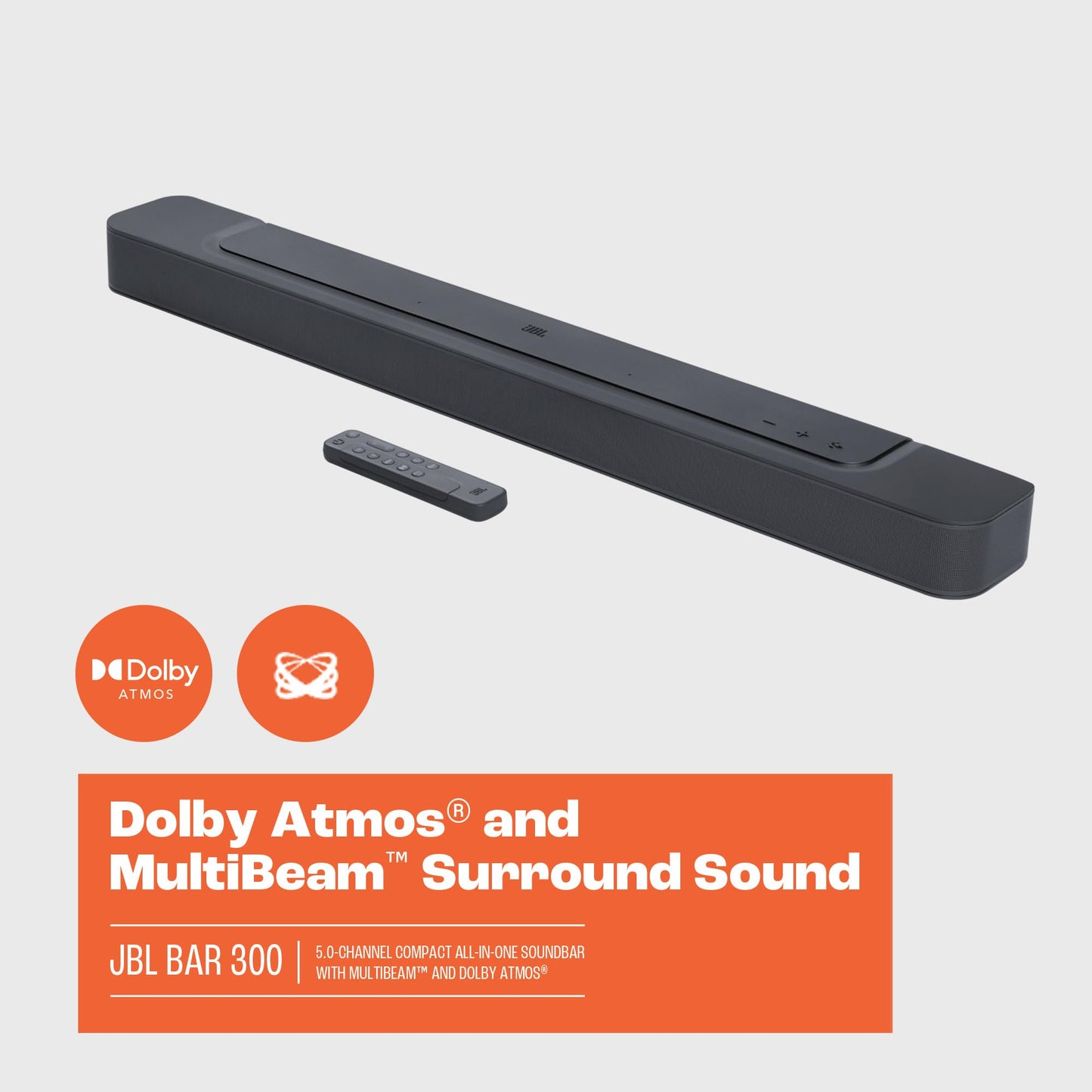 JBL Bar 300: 5.0-Channel Compact All-in-one soundbar with MultiBeam™ and Dolby Atmos®