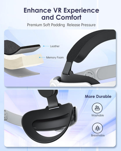 Maecker vr Headstrap Compatible for Meta Quest 3S for Meta Quest 3 Head Strap for Oculus Quest 3S/3 Accessories Comfortable Stable Elite Strap Replacement