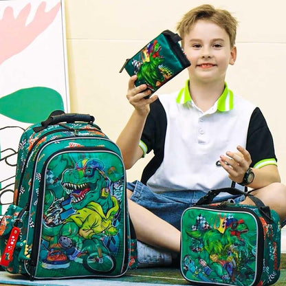 Lot de 3 sacs à dos à paillettes pour filles, sac à dos avec boîte à lunch, sac d'école maternelle pour enfants de 15 pouces pour élèves du primaire et du tout-petit - Koala vert 