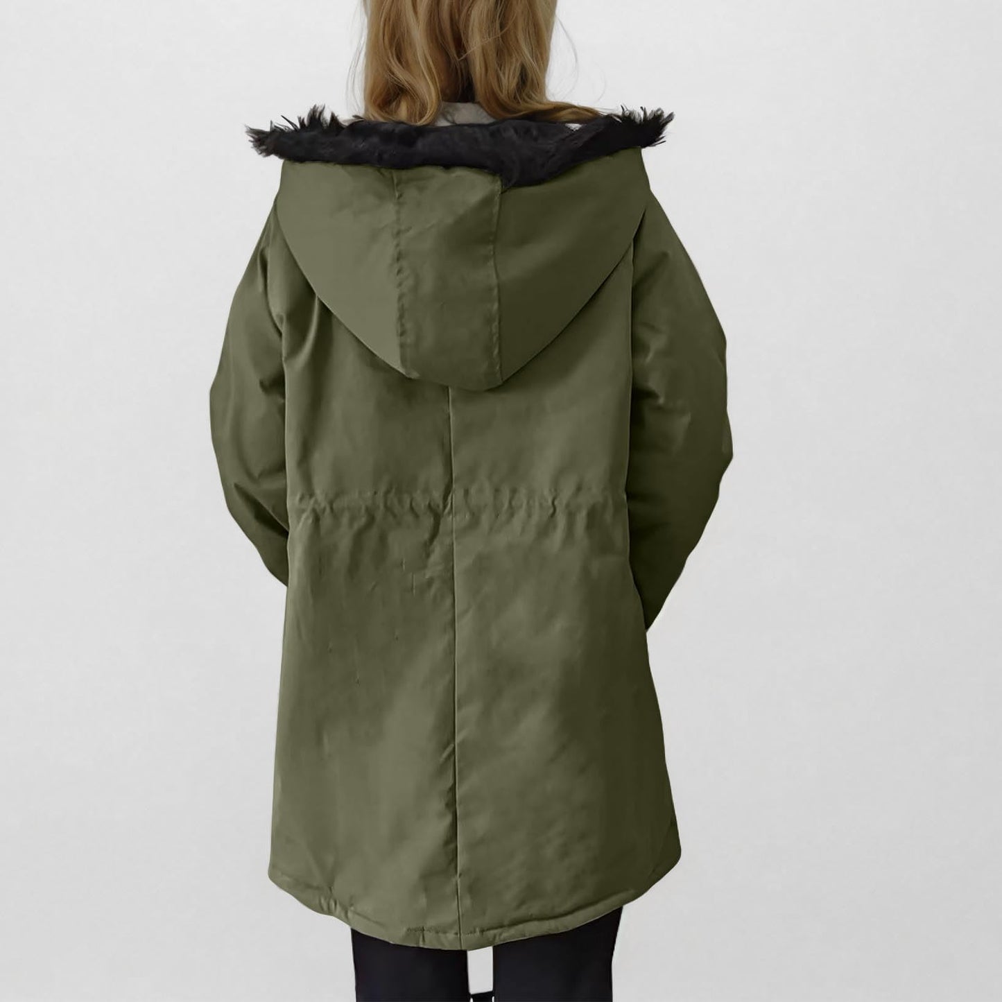 Abrigos de invierno para mujer, parkas con capucha de talla grande, chaquetas gruesas con forro de lana sintética, prendas de vestir exteriores informales con cremallera y bolsillos 