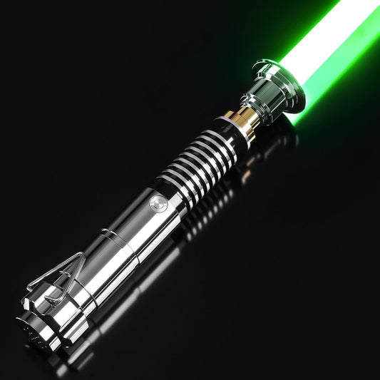 CVCBSER Smooth Swing Dueling Lightsaber, Motion Control 12 Sound Fonts with Infinite Color Changing 16RGB, Premium Metal Handle Light Saber for Adults and Boys Gift (RGB-X-12 Fonts)