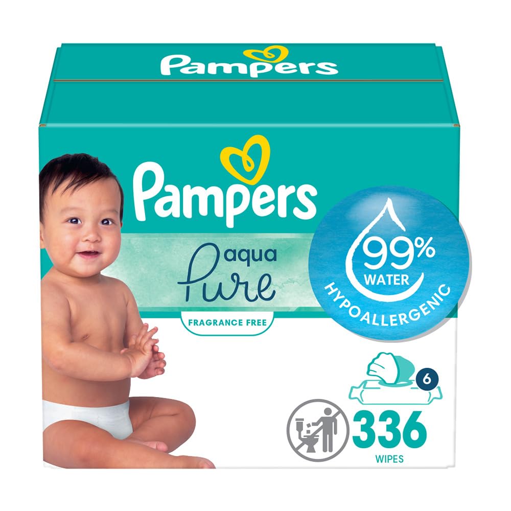 Pampers Aqua Pure Sensitive Baby Wipes 6X Pop-Top 336 Count