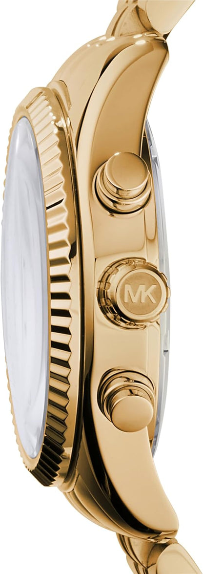 Montre chronographe Michael Kors Lexington pour femme en acier inoxydable doré (modèle : MK7378) 