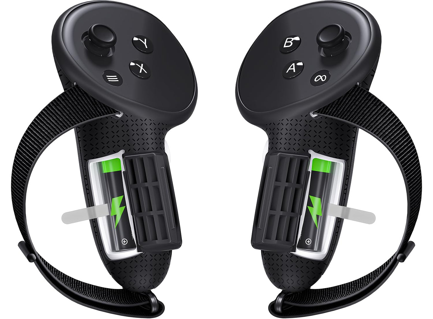 Maecker vr Controller Straps Compatible with Meta Quest 3S for Quest 3 Controller Grips with Battery Door Anti-Slip Knuckle Straps for Quest 3S/3 Accessories