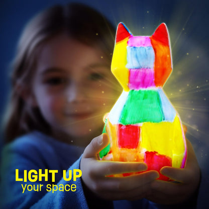 Paint Your Own Cat Lamp Kit, Art Supplies Arts & Crafts Kit, Painting kit for Kids 6-12, Arts and Crafts for Kids Ages 8-12, Toys Girls Boy Birthday Christmas Gift Ages 6 7 8 9 10 11 12+