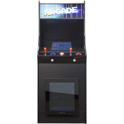 Creative Arcades Full-Size Commercial Grade 2-Player Cabinet Arcade Machines with Built-in Fridge (4500 Games, Trackball)