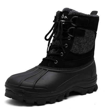 Bottes de neige pour hommes Bottes d'hiver imperméables Chaussures d'extérieur isolées pour hommes par temps froid 