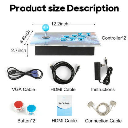 Consola de juegos arcade HHU Pandora Box con 26800 juegos preinstalados, máquina de juegos retro para TV, PC, proyector, admite hasta 4 jugadores, salida Full HD, búsqueda, guardar, ocultar, lista de favoritos 