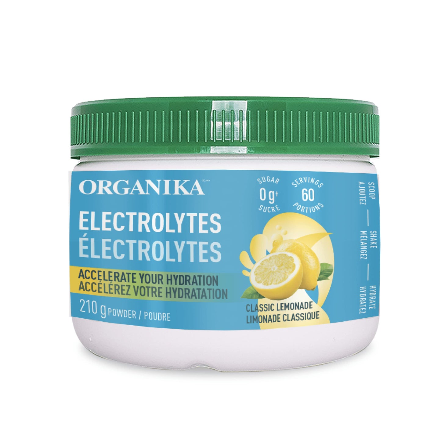 Poudre d'électrolytes Organika - Sachets de limonade rose - Hydratation sans sucre à emporter et réapprovisionnement en électrolytes avec prébiotiques et vitamine C 3,5 g x 20 ct 