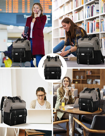 Laptop Backpack for Women,College Work Teacher backpack for 15.6 Inch laptop with USB Charging Port,Travel Anti Theft Laptops Backpack RFID Anti Theft, School Shoulder Purse Bags