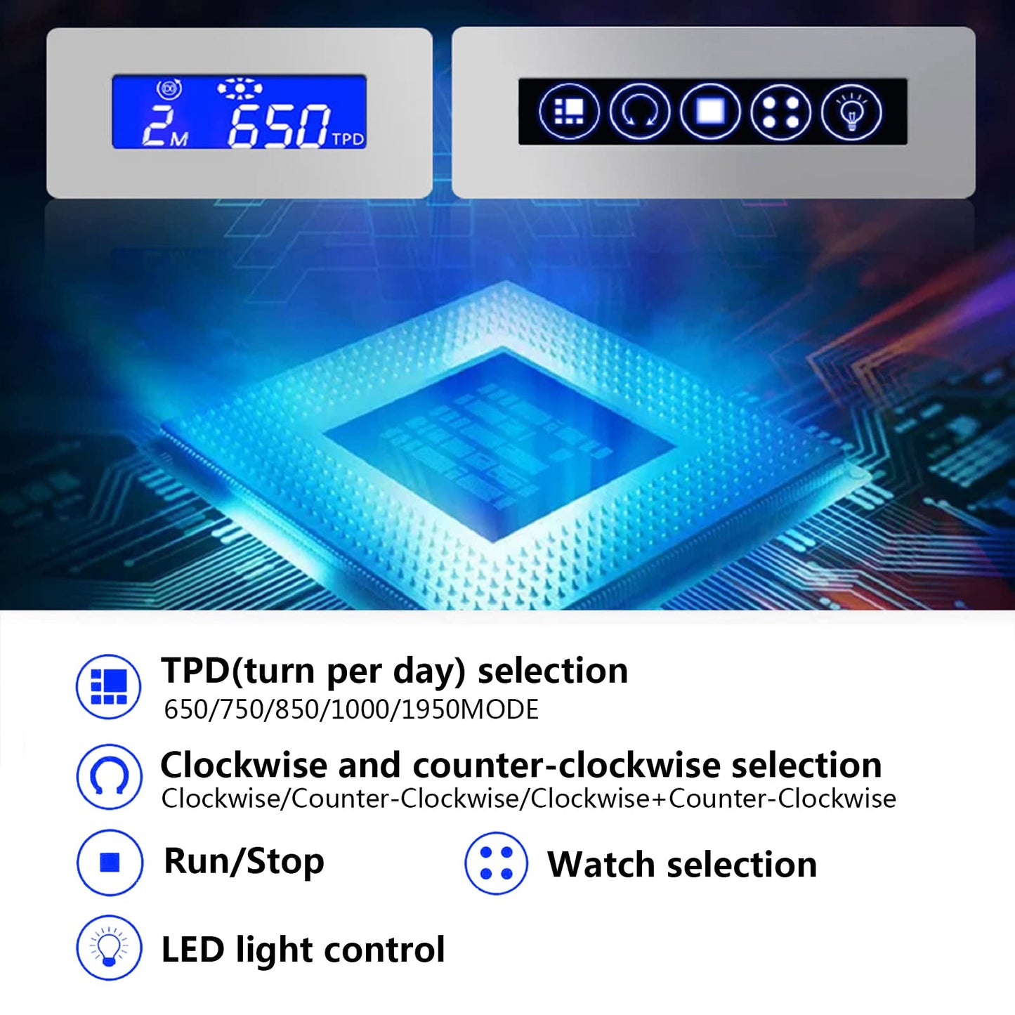 Remontoir de montre LELTNSOU pour montres automatiques à 6/12 espaces de remontage, moteurs japonais ultra-silencieux, éclairage LED intégré et contrôle par écran tactile LCD