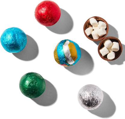 Bombombs, Coffret cadeau de bombes de chocolat chaud, 5 saveurs dans des emballages de Noël ; Brownie au fudge, Bonbons au caramel, S'Mores, Biscuits et crème et Menthe poivrée, Lot de 24 