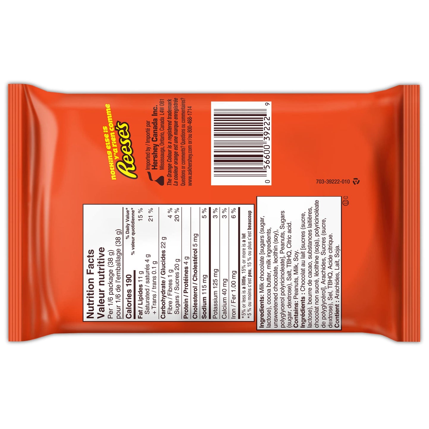 Tasses d'une demi-livre de Reese's farcies de morceaux de Reese's, barre au beurre d'arachide et au chocolat, bonbons des Fêtes, cadeau en chocolat - 453 g (deux tasses par paquet) 