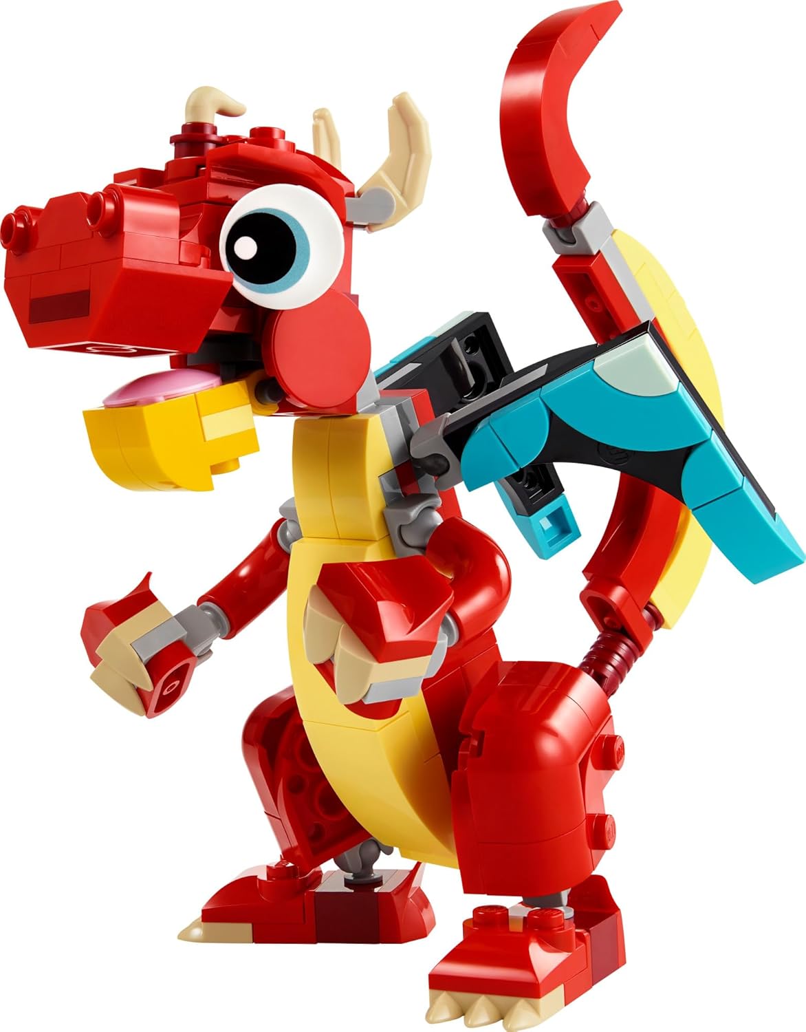 Jouet Dragon Rouge 3 en 1 LEGO Creator, se transforme de jouet Dragon en jouet Poisson en jouet Phénix, idée cadeau pour garçons et filles de 6 ans et plus, ensemble de jouets animaux pour enfants, 31145 