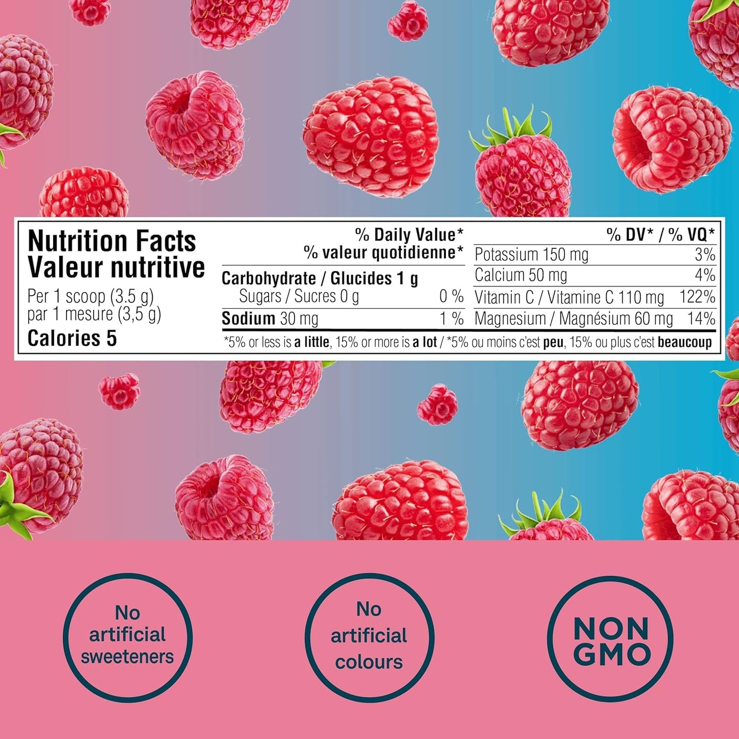 Poudre d'électrolytes Organika - Sachets de limonade rose - Hydratation sans sucre à emporter et réapprovisionnement en électrolytes avec prébiotiques et vitamine C 3,5 g x 20 ct 