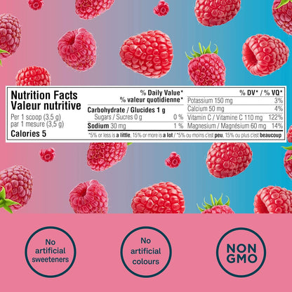 Poudre d'électrolytes Organika - Sachets de limonade rose - Hydratation sans sucre à emporter et réapprovisionnement en électrolytes avec prébiotiques et vitamine C 3,5 g x 20 ct 