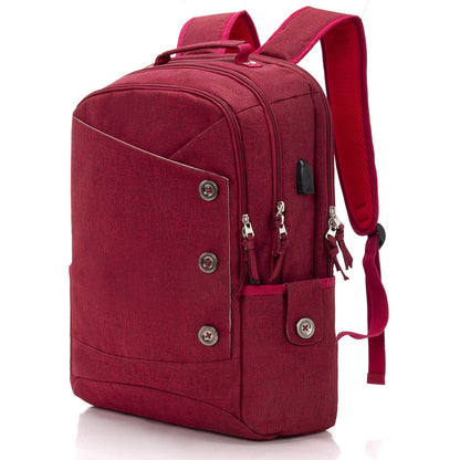 Sac à dos pour ordinateur portable KINGSLONG 15,6 pouces pour femme, élégant sac à dos pour ordinateur de voyage, travail, résistant à l'eau, sac à dos d'université, rouge 