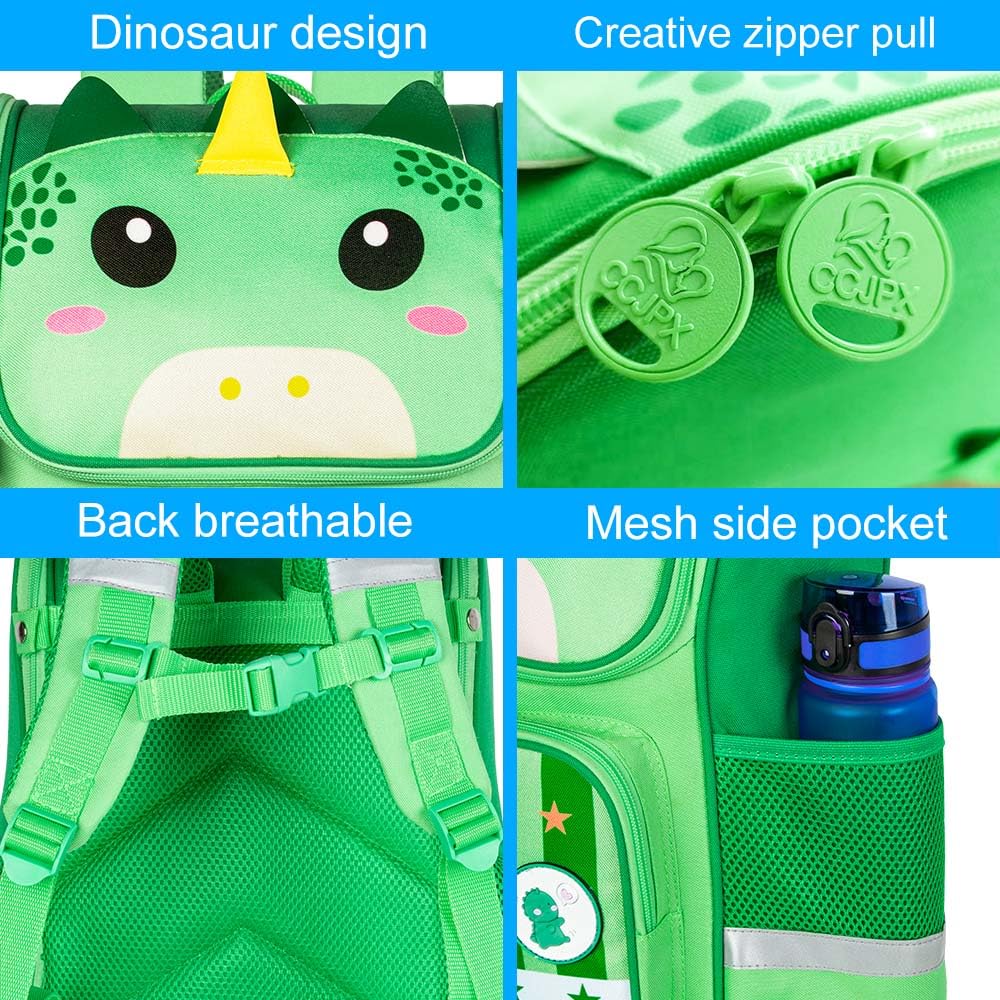 Lot de 3 sacs à dos à paillettes pour filles, sac à dos avec boîte à lunch, sac d'école maternelle pour enfants de 15 pouces pour élèves du primaire et du tout-petit - Koala vert 