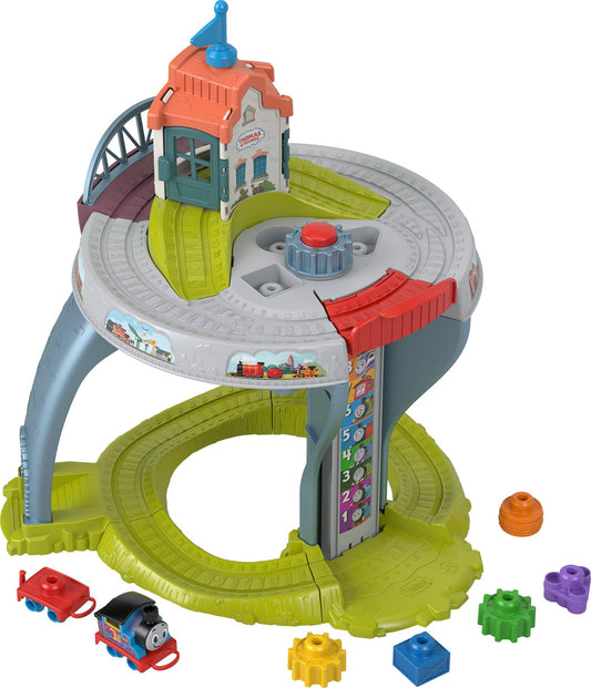 Thomas &amp; Friends Table de jeu pour tout-petits Mon premier train avec rails, empilage de marchandises et activités de motricité fine pour les enfants de 18 mois et plus 