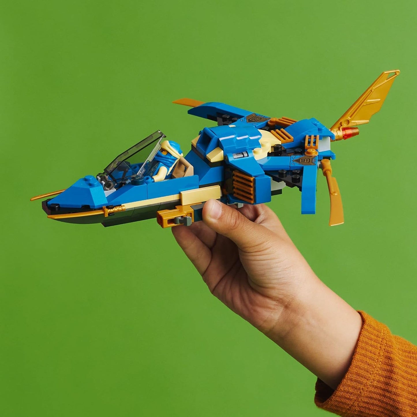 LEGO NINJAGO Jay's Lightning Jet EVO 71784, avion jouet évolutif, ensemble de construction d'avion ninja, idée de cadeau d'anniversaire à collectionner pour enfants, garçons et filles de 7 ans et plus 