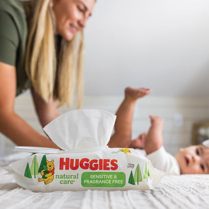 Huggies Natural Care Sensitive Baby Wipes, Unscented, Hypoallergenic, 99% Purified Water, 15 Flip-Top Packs (960 Wipes Total)