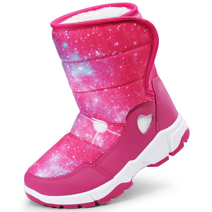 Girls Snow Boots Water-Resistant Warm Fur Lined Anti-Slip Winter Boots for Toddler/Little Kid/Big Kid