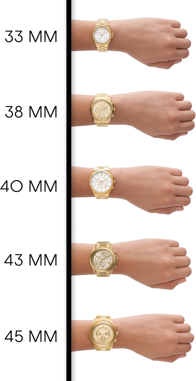 Montre Michael Kors Lennox à trois aiguilles en acier inoxydable, cadran avec logo doré, taille unique, MK7229 - Montre-bracelet à 3 aiguilles Lennox 